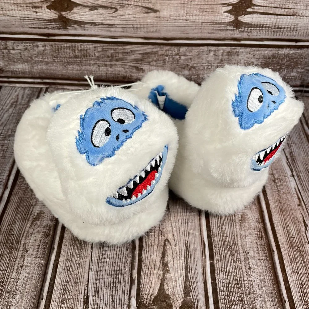 RUDOLPH THE RED NOSED REINDEER Kids Youth 7-8 YETI SNOWMAN 3D SLIPPER NWT NEW
